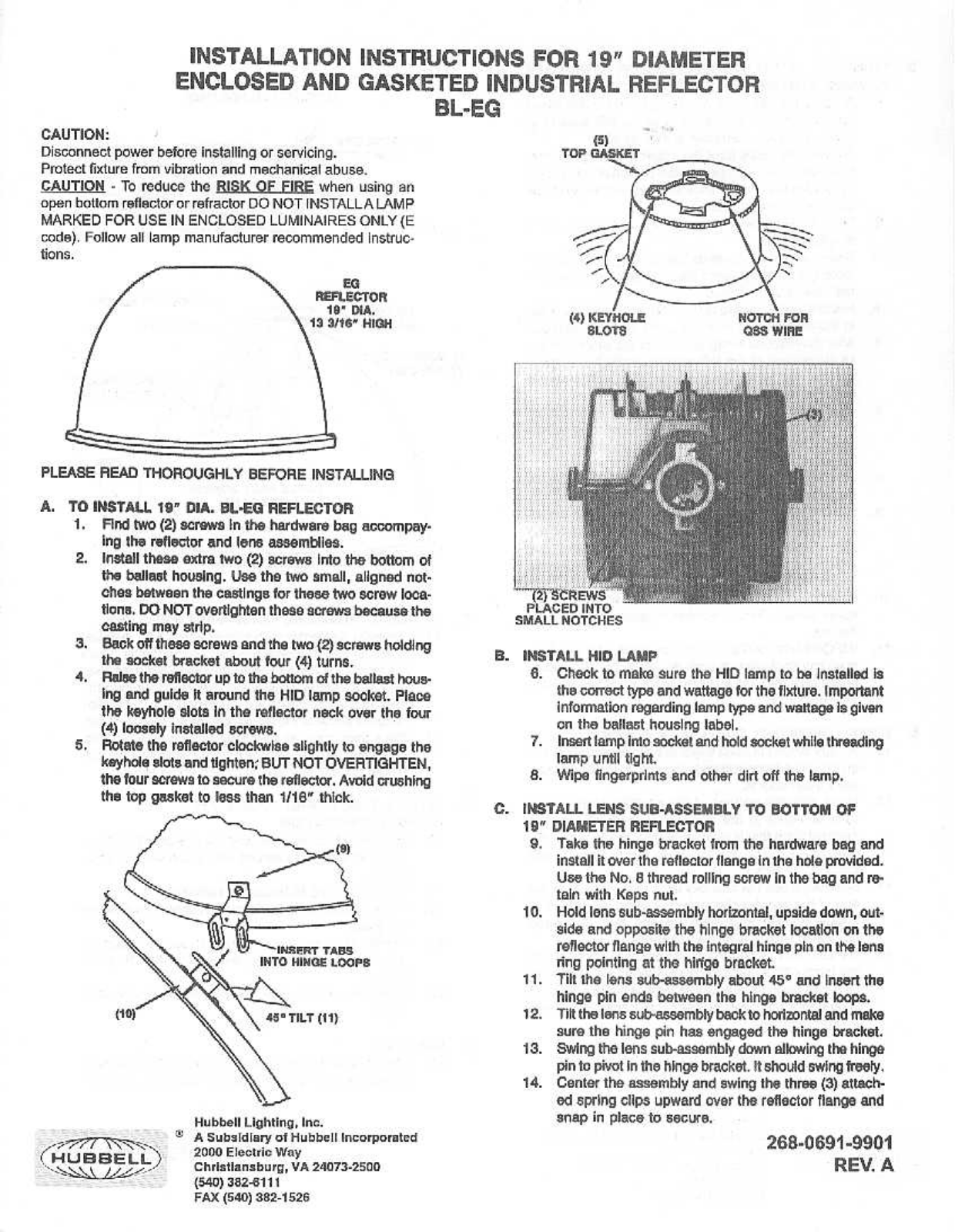 Hubbell Lighting BL-EG User Manual