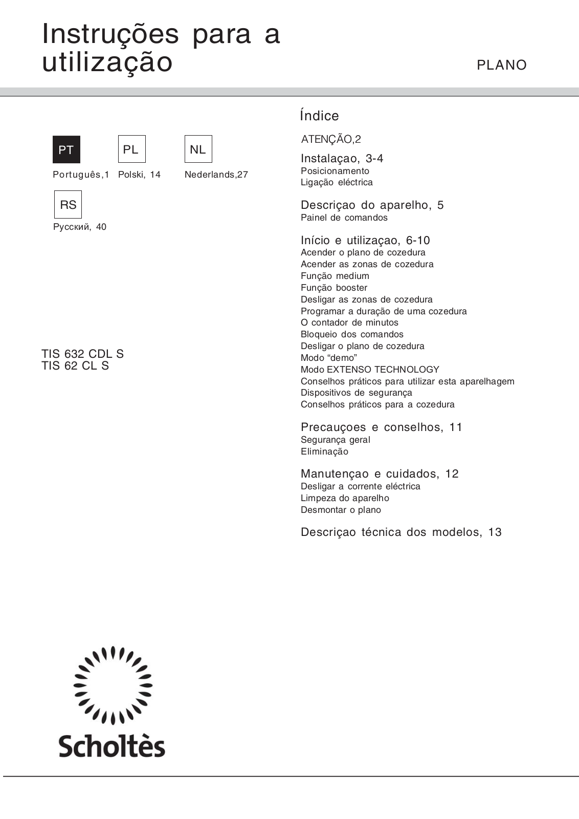 SCHOLTES TIS 632 CD L S User Manual