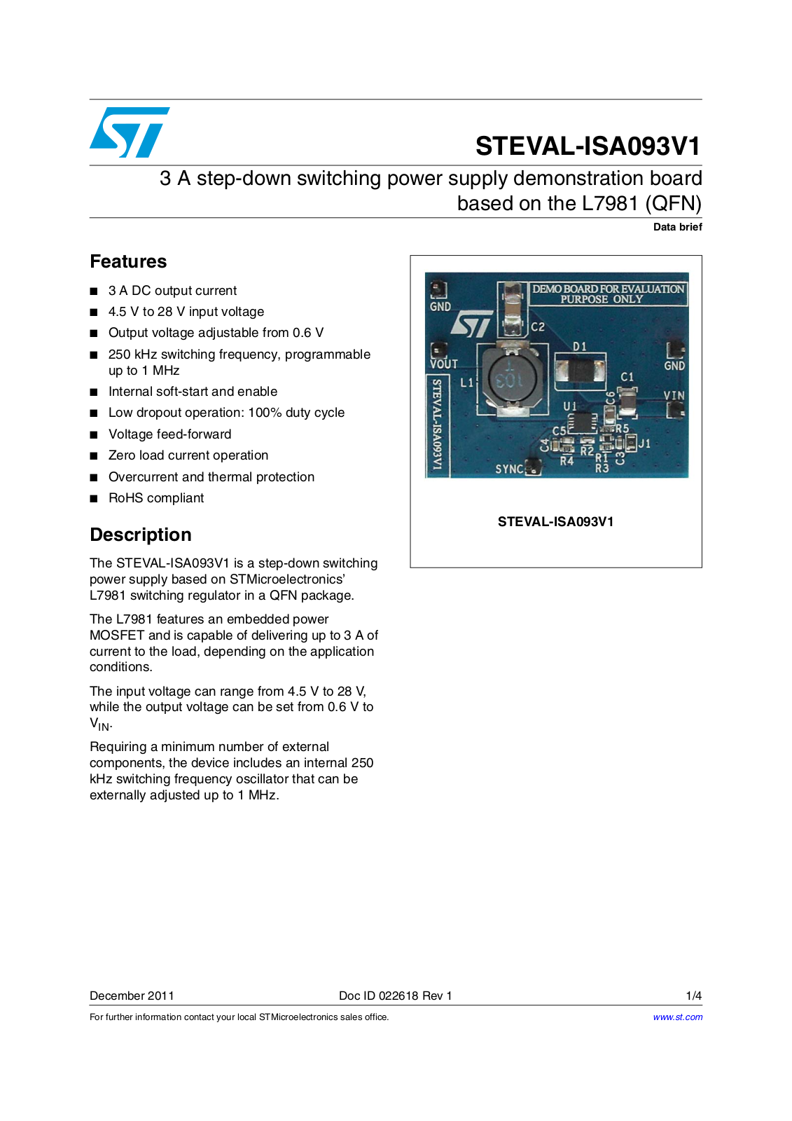 ST ISA093V1 User Manual