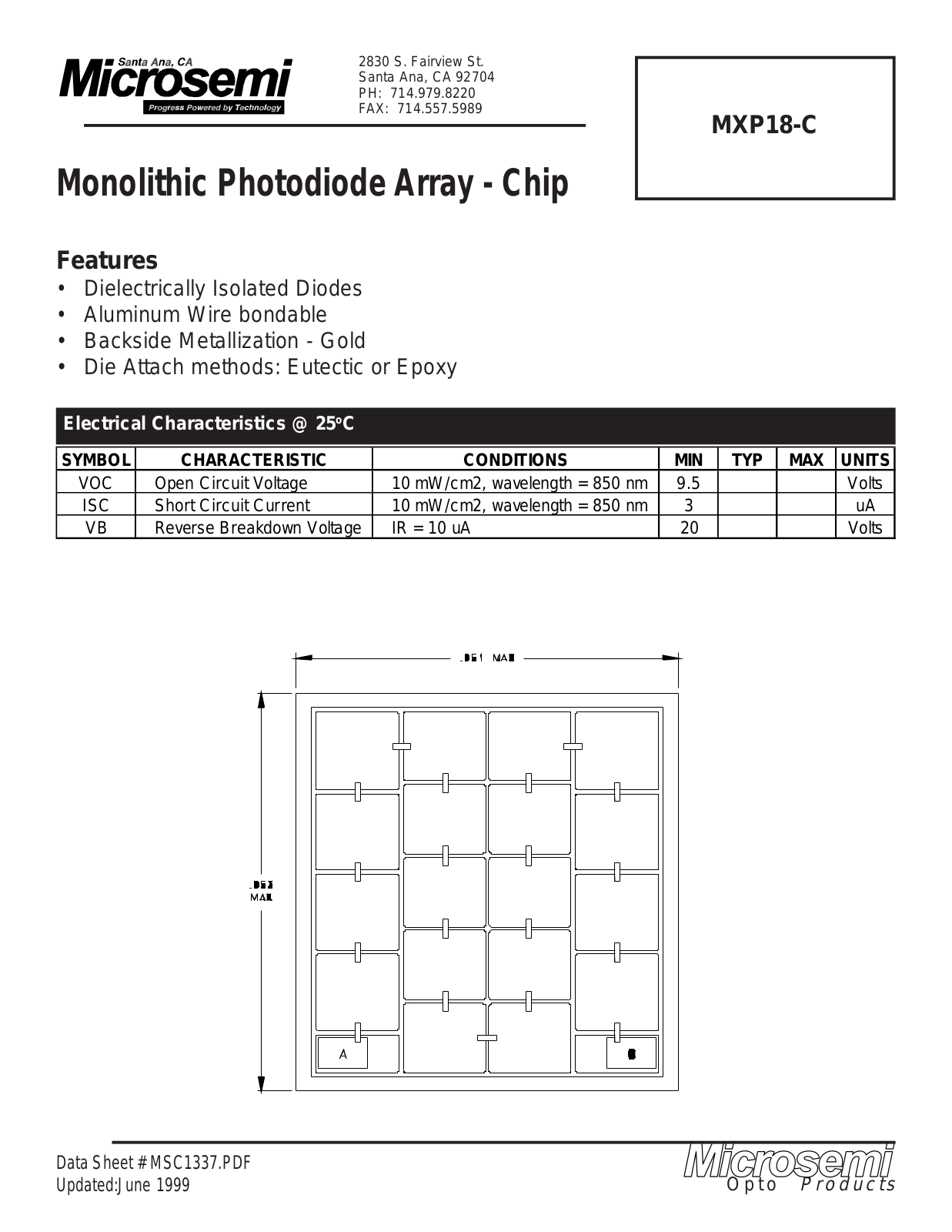 Microsemi Corporation MXP18-C Datasheet