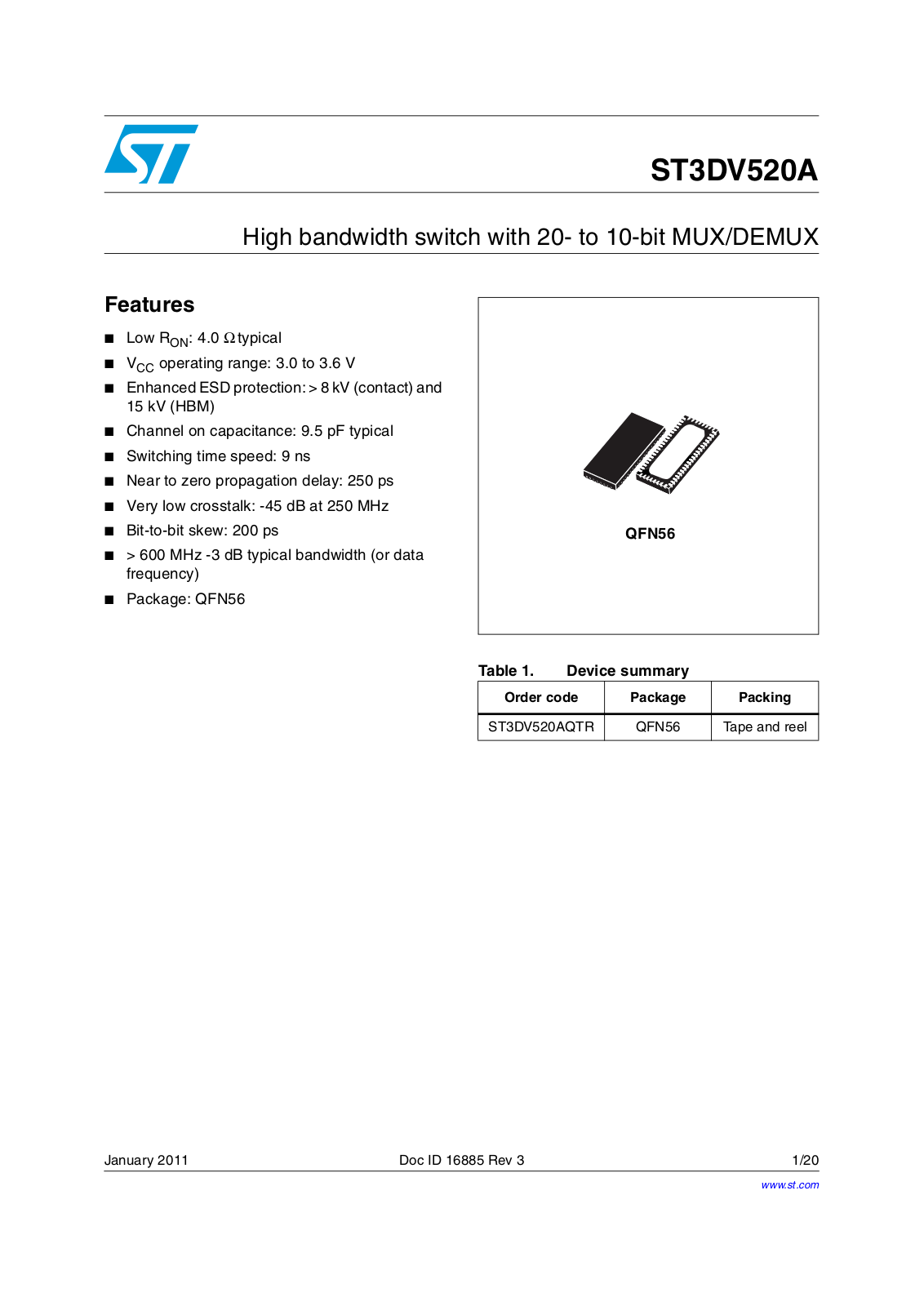 ST ST3DV520A User Manual