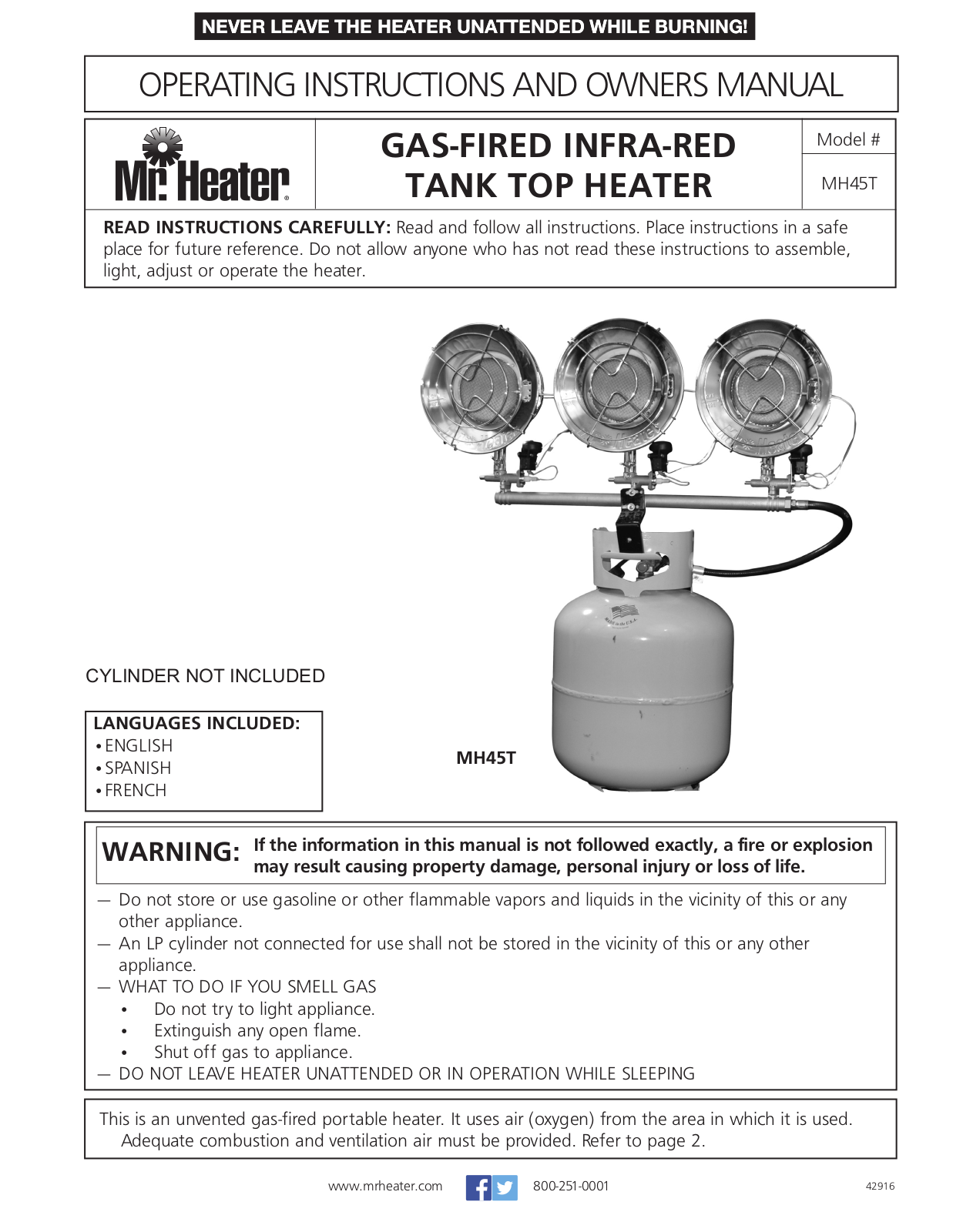 Heatstar MH45T User Manual