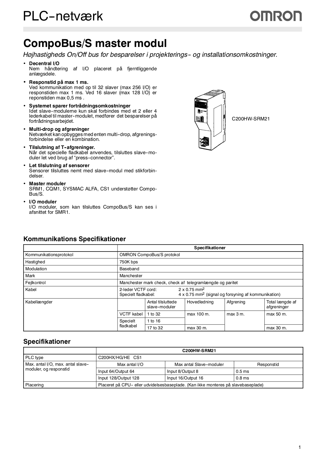 Omron COMPOBUS-S DATASHEET