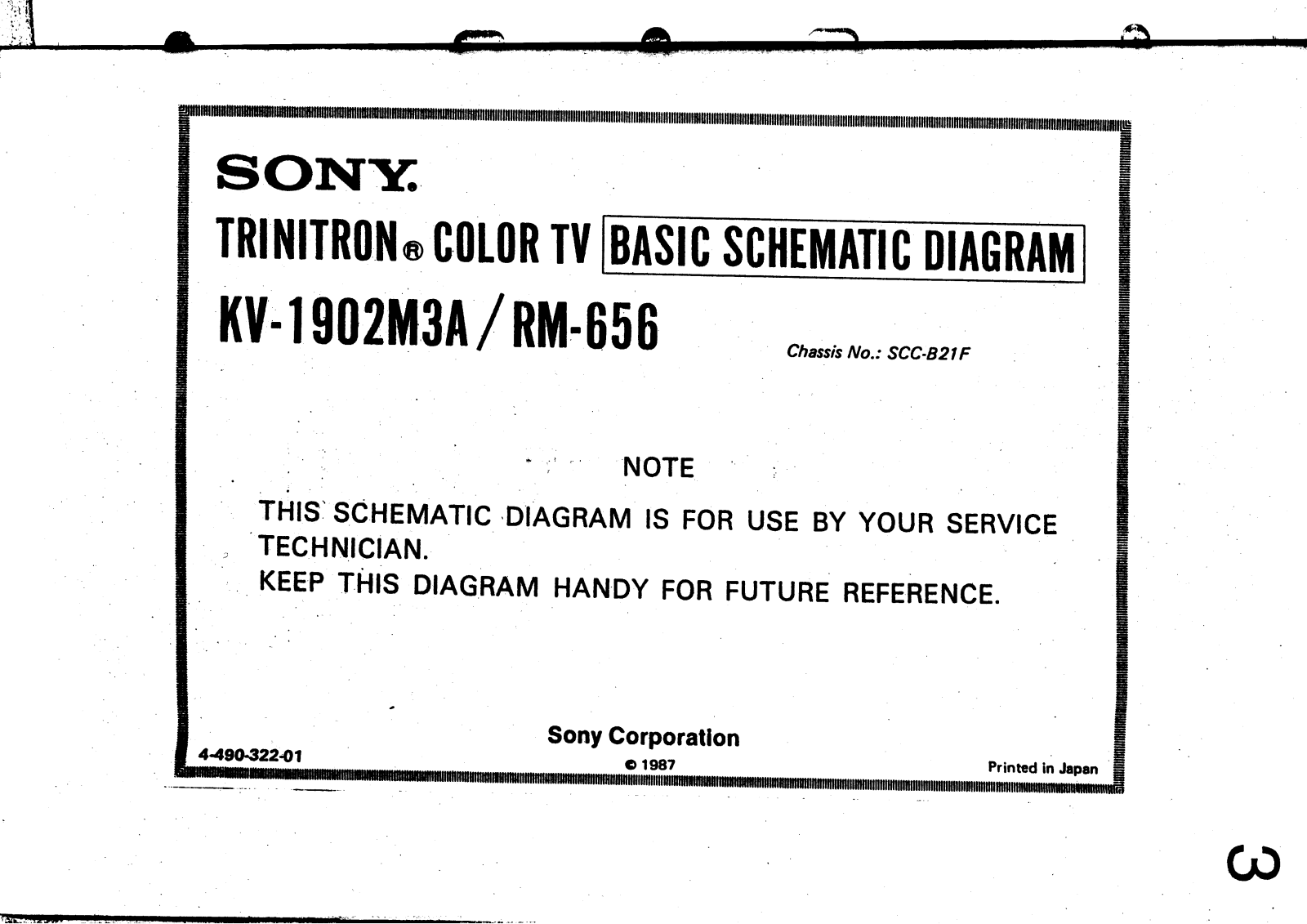Sony KV-1902 Schematic