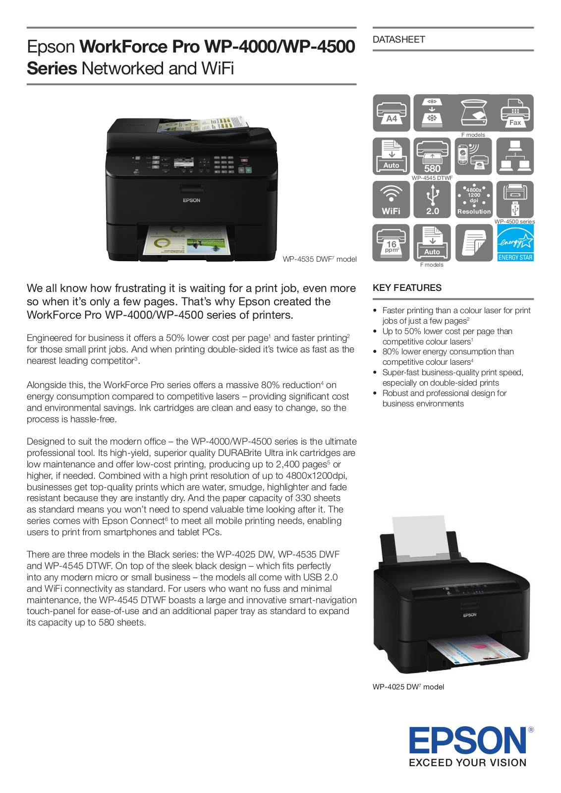 EPSON WP-4025DW, WP-4535DWF, WP-4545DTWF User Manual