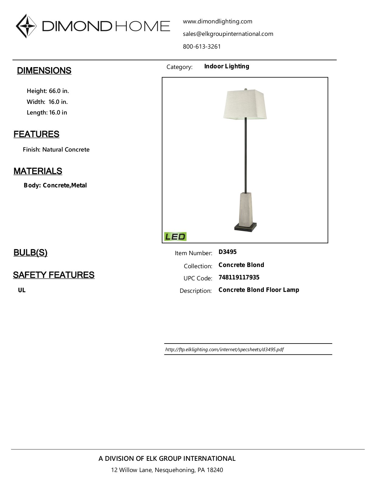 ELK Home D3495 User Manual