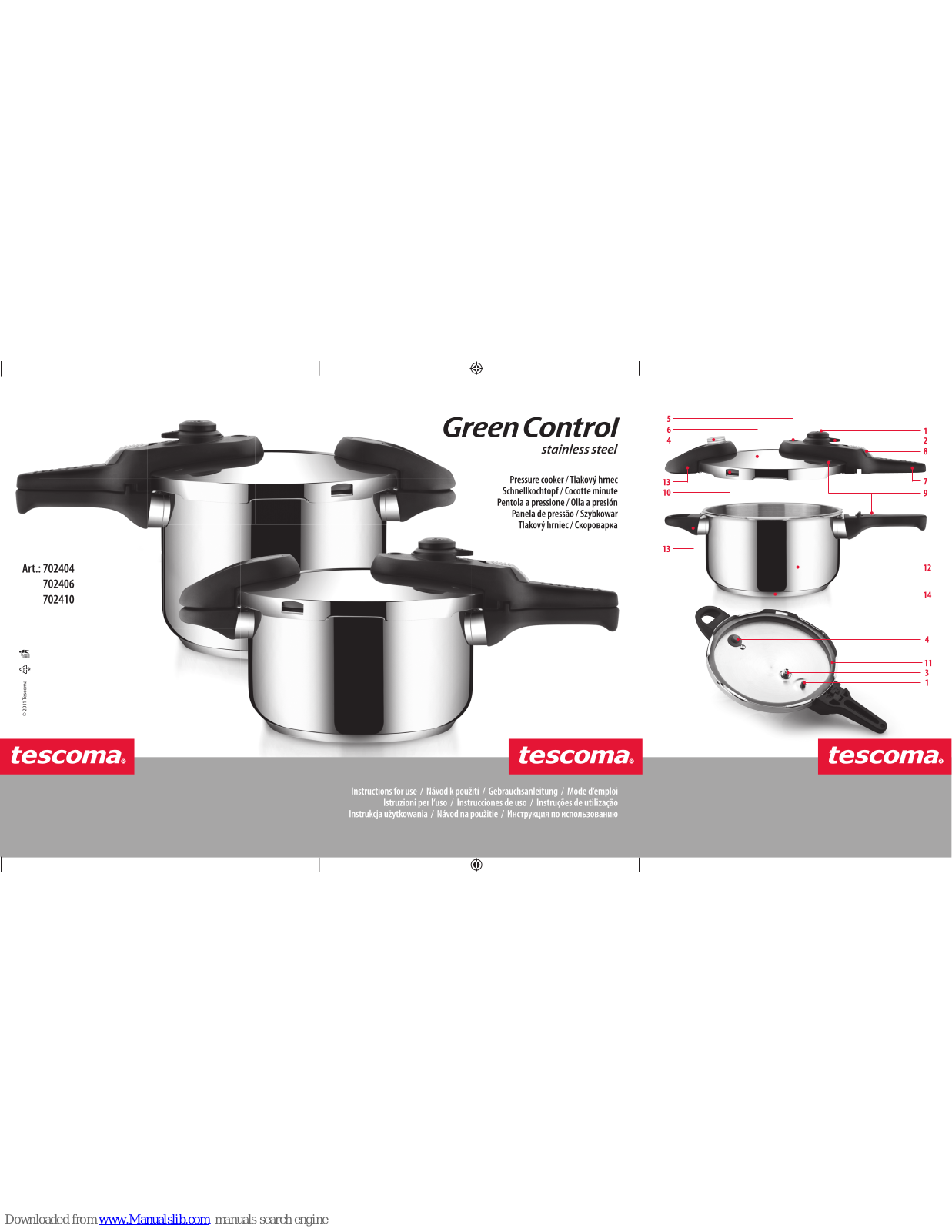 Tescoma 702404, 702410, 702406 Instructions For Use Manual