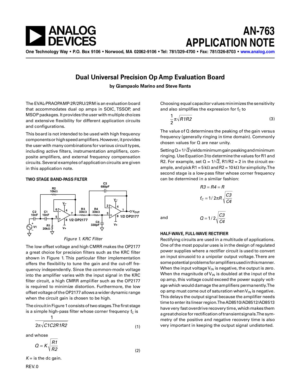 Analog Devices AN763 Application Notes