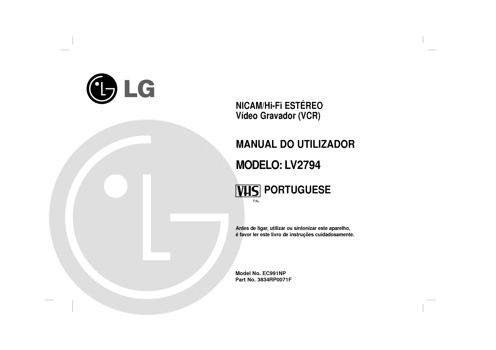 Lg LV2794 user Manual