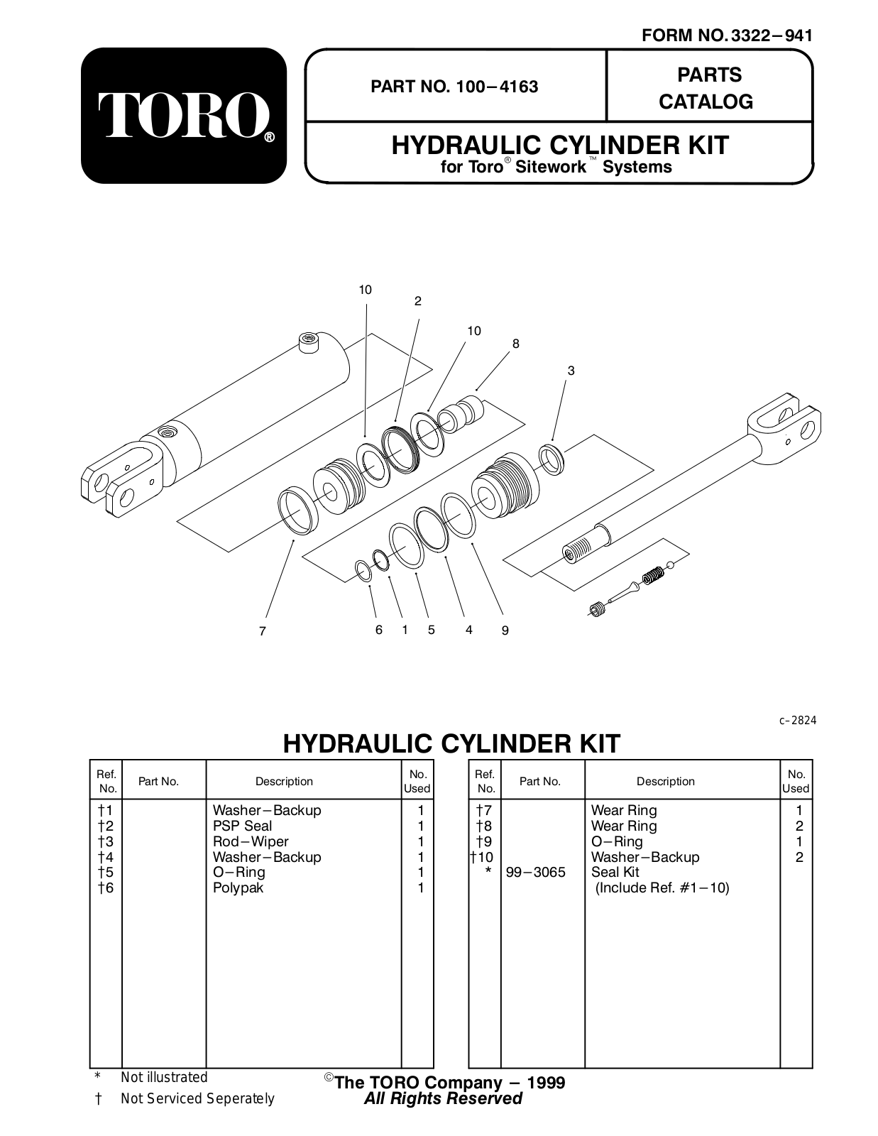 Toro 100-4163 Parts Catalogue