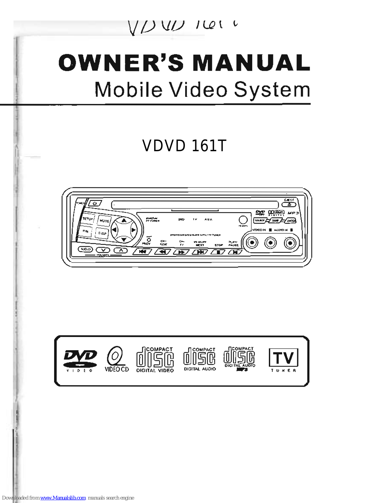 Soundstream VDVD 161T Owner's Manual