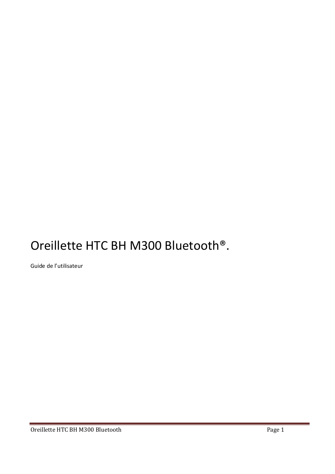 HTC BH-M300 User Manual