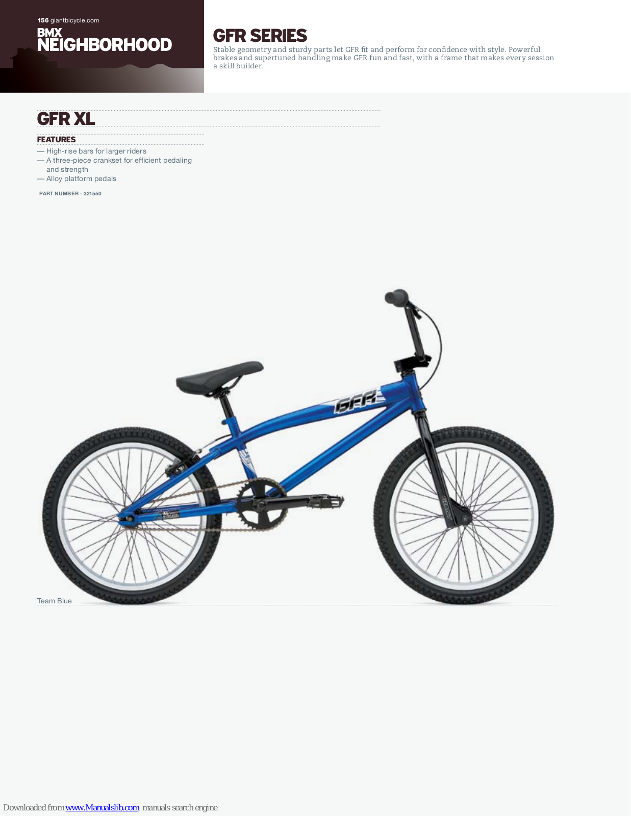 Giant Neighborhood GFR Series, GFR Series, GFR XL Features