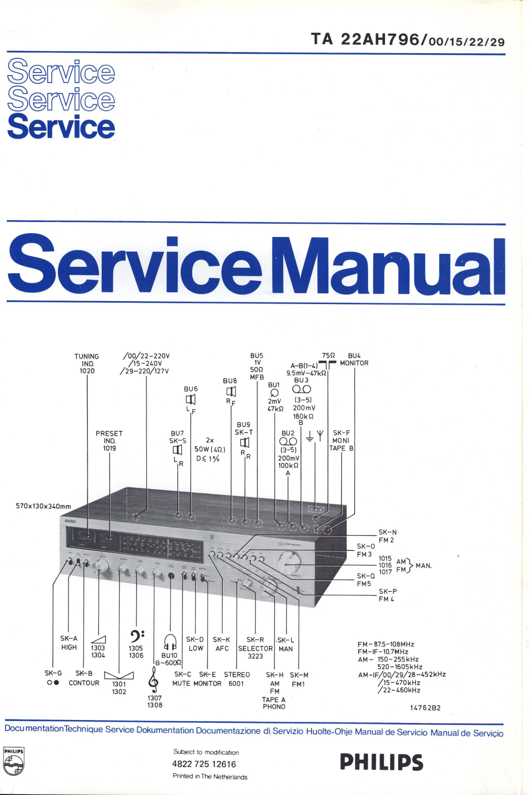 Philips 22-AH-796 Service Manual