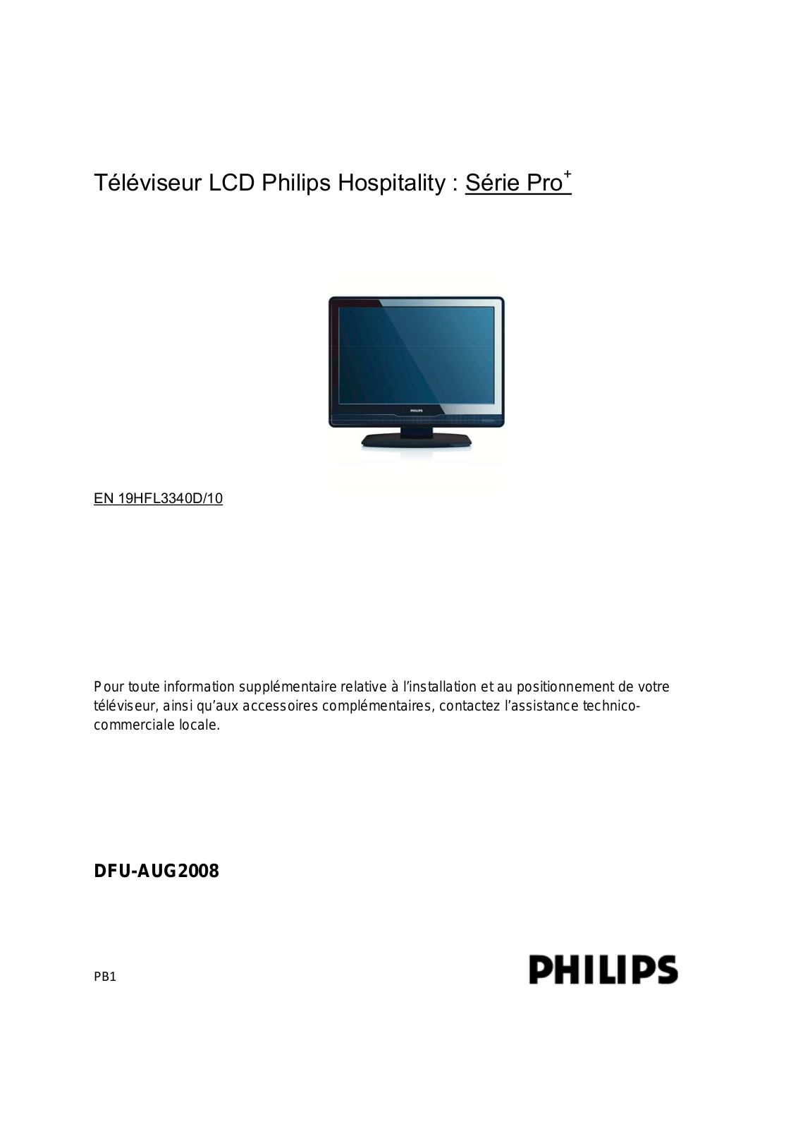 PHILIPS 19HFL3340D User Manual