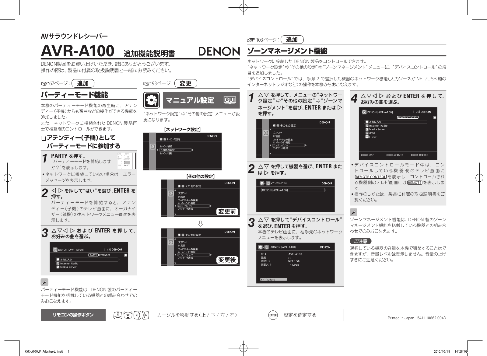 Denon AVR-A100 Getting started guide