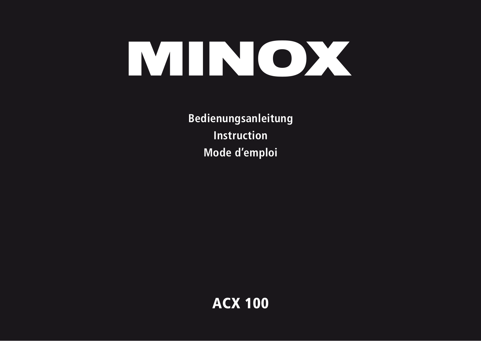 Minox ACX 100 User Manual