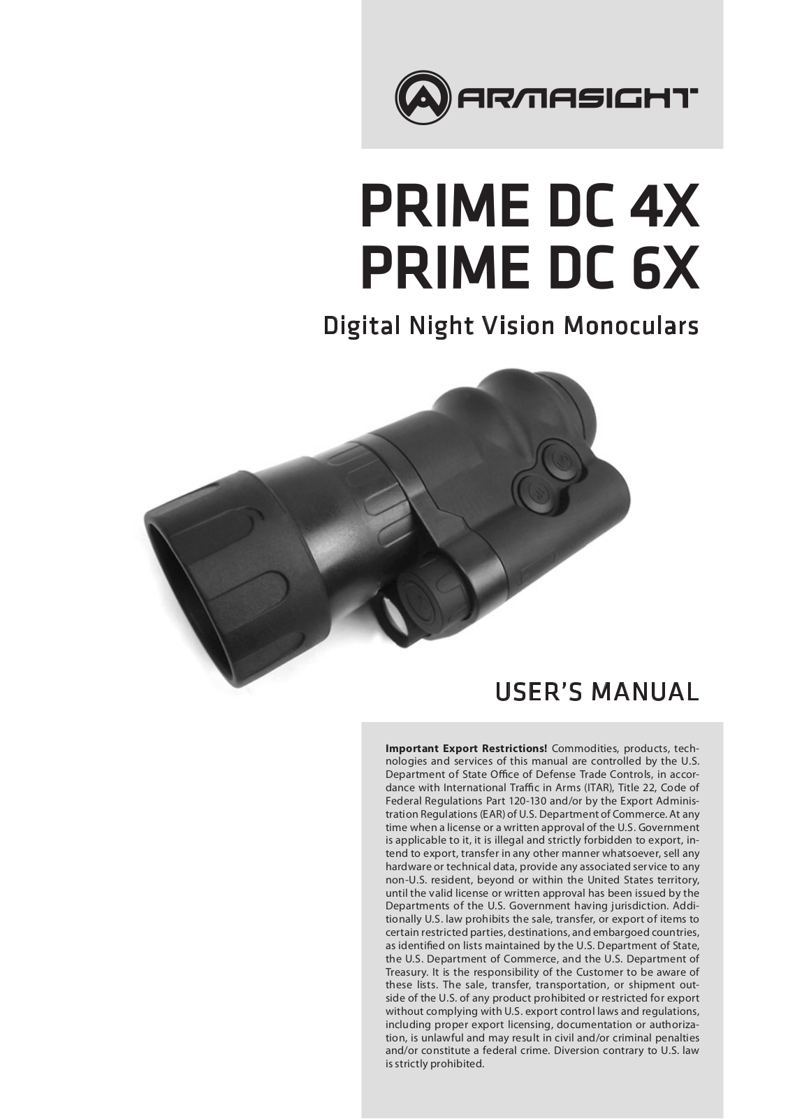 Armasight DKMPRIMDC040001 User Manual