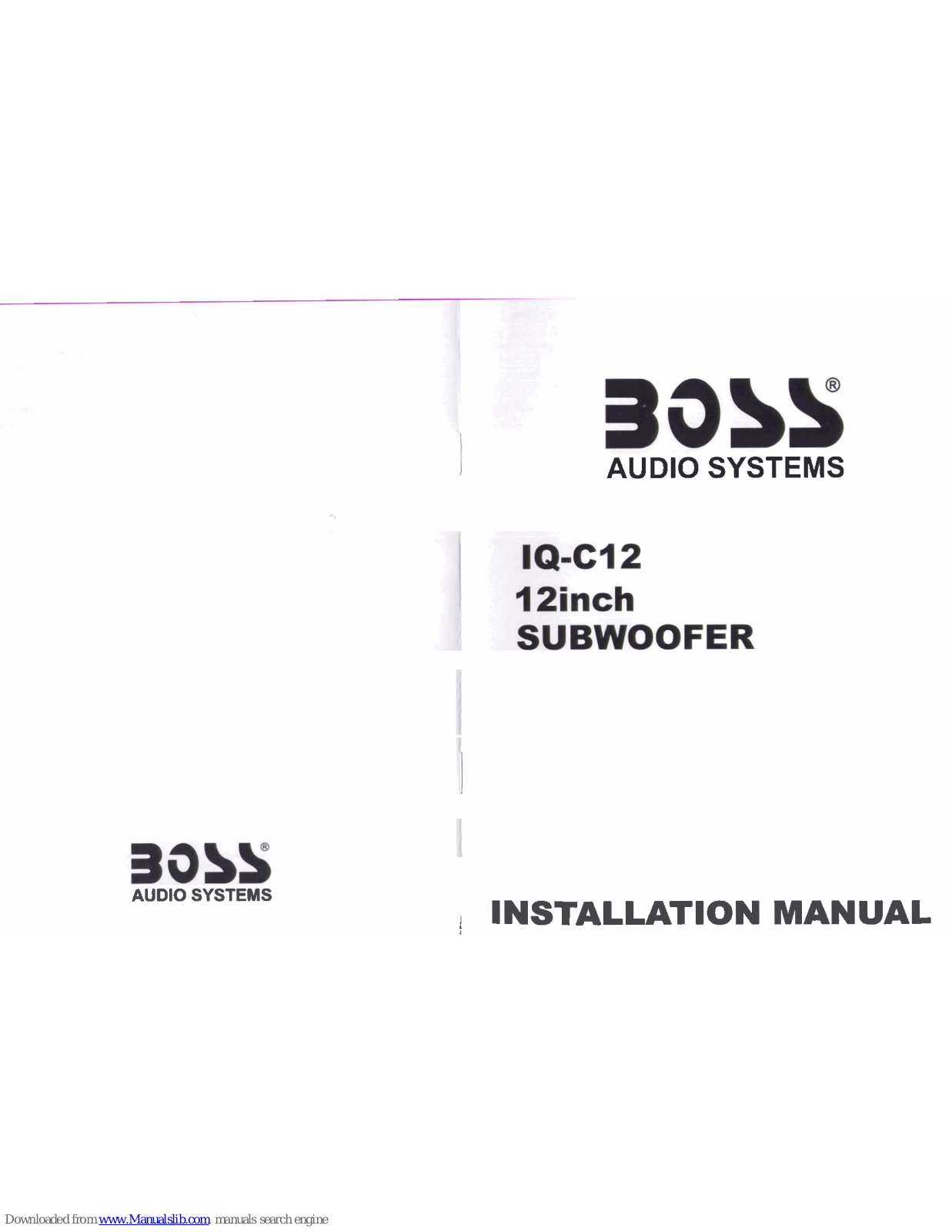 Boss IQ-C12 Installation Manual