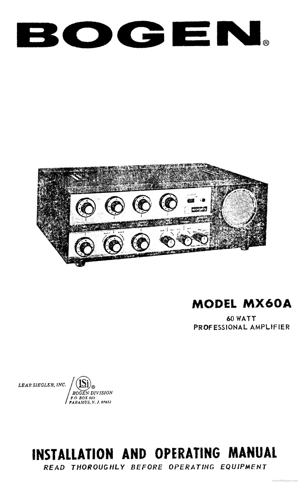 Bogen MX6A Schematic