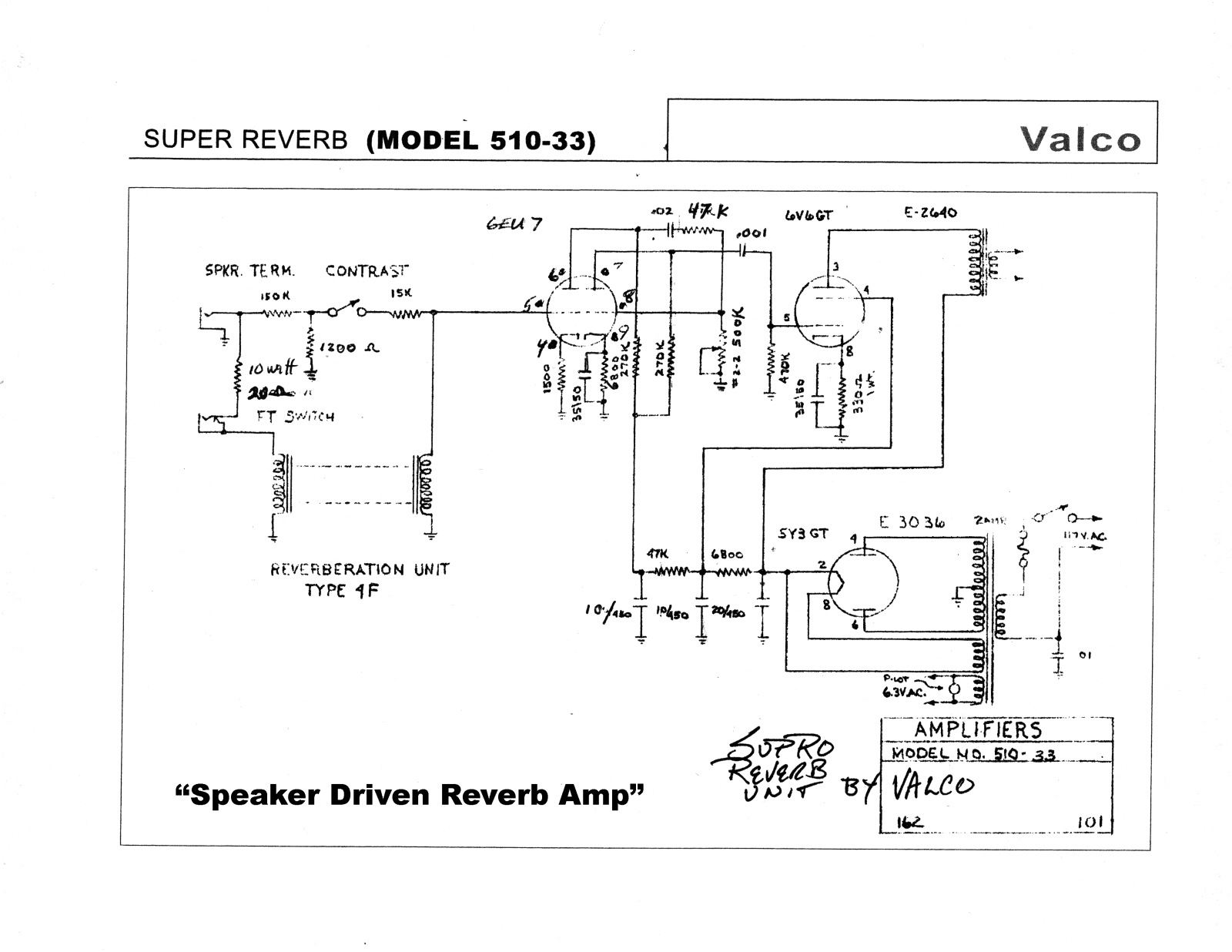 Valco 510 33 schematic