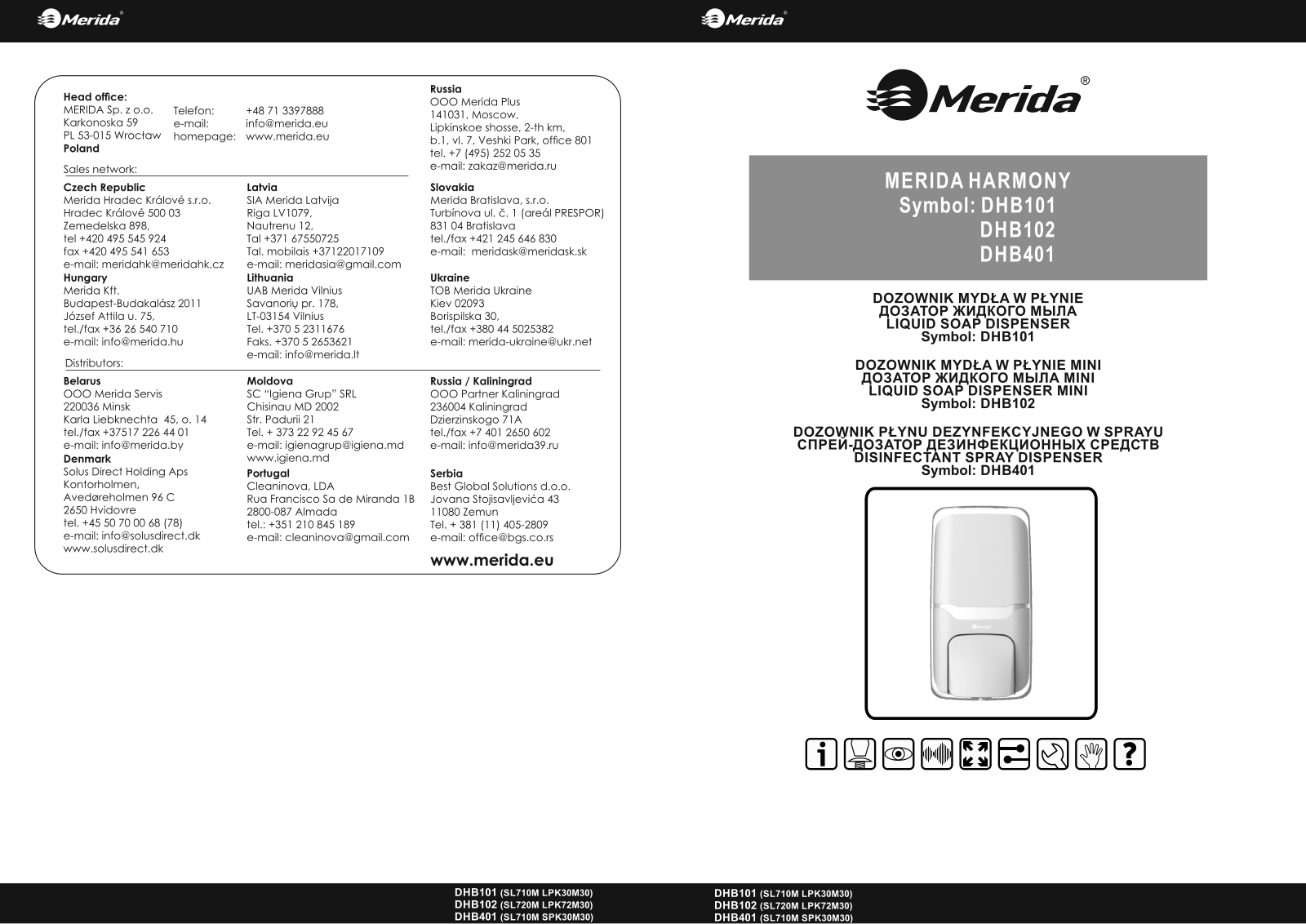 Merida HARMONY, DHB101, DHB102, DHB401 User manual