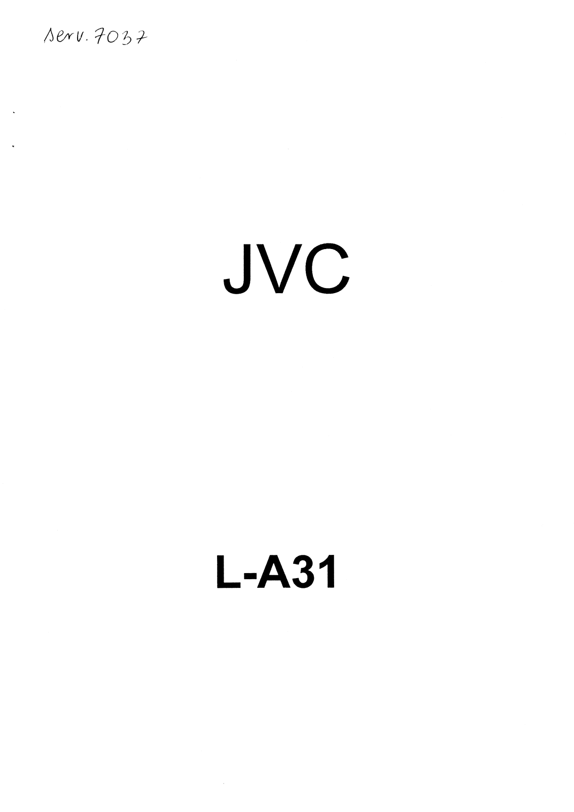 Jvc L-A31 Service Manual