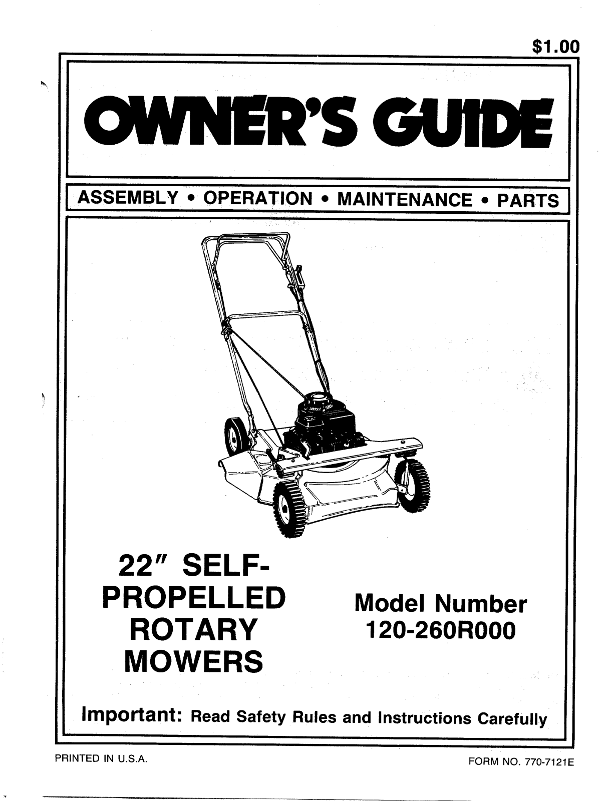 Mtd 8022 owners Manual