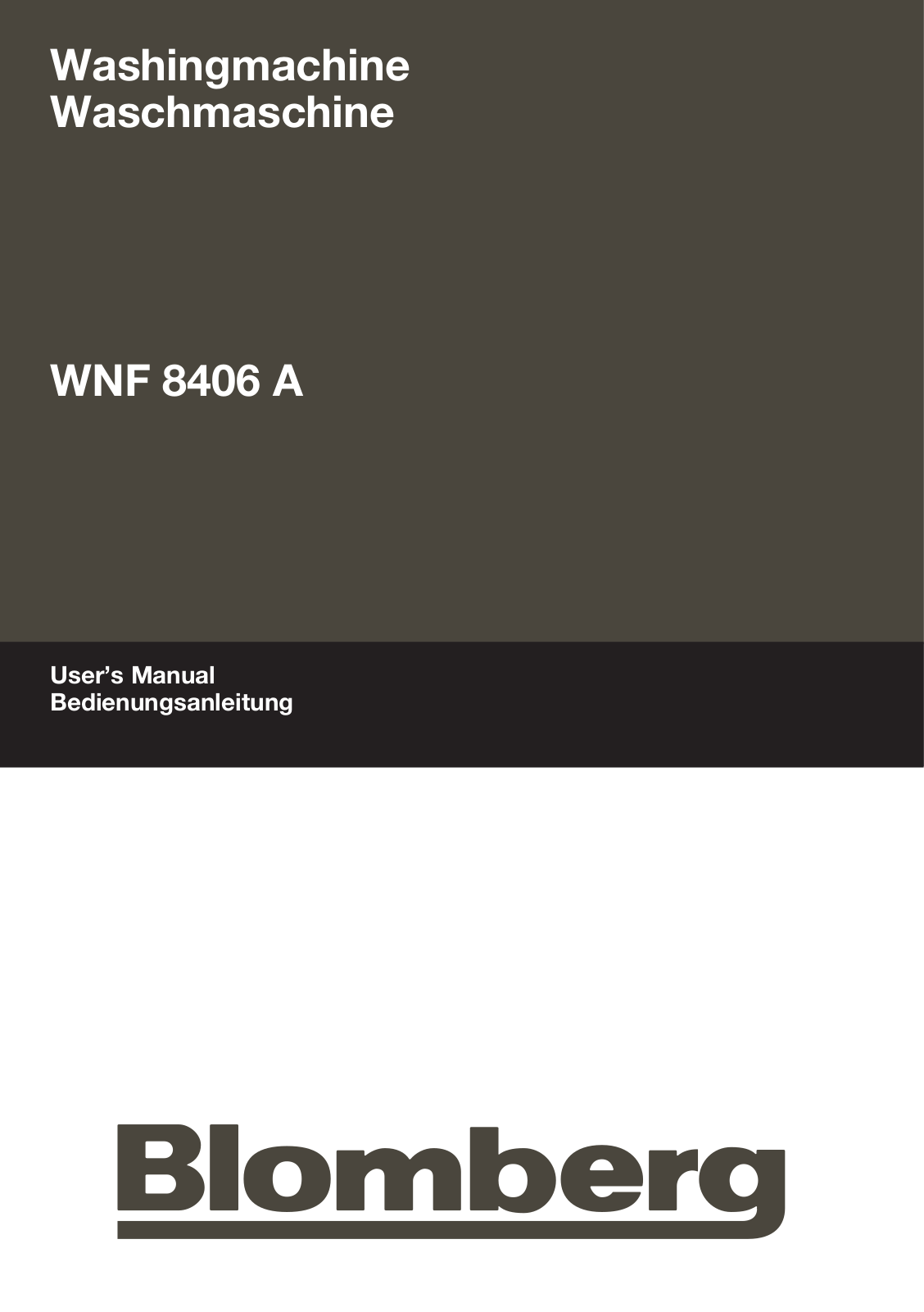 Blomberg WNF 8406A User Manual