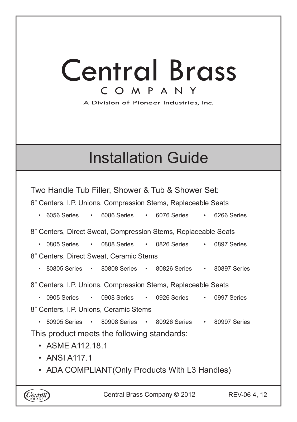 Oster 6056 Installation  Manual