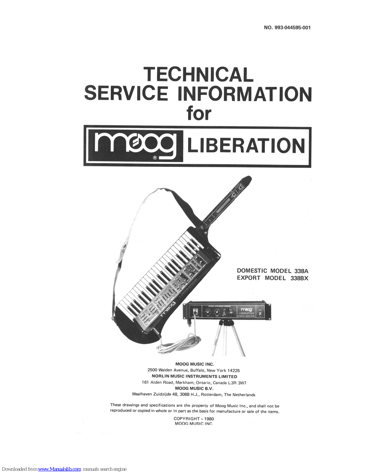 Moog Liberation Domestic 338A, Liberation Export 338BX Service Manual