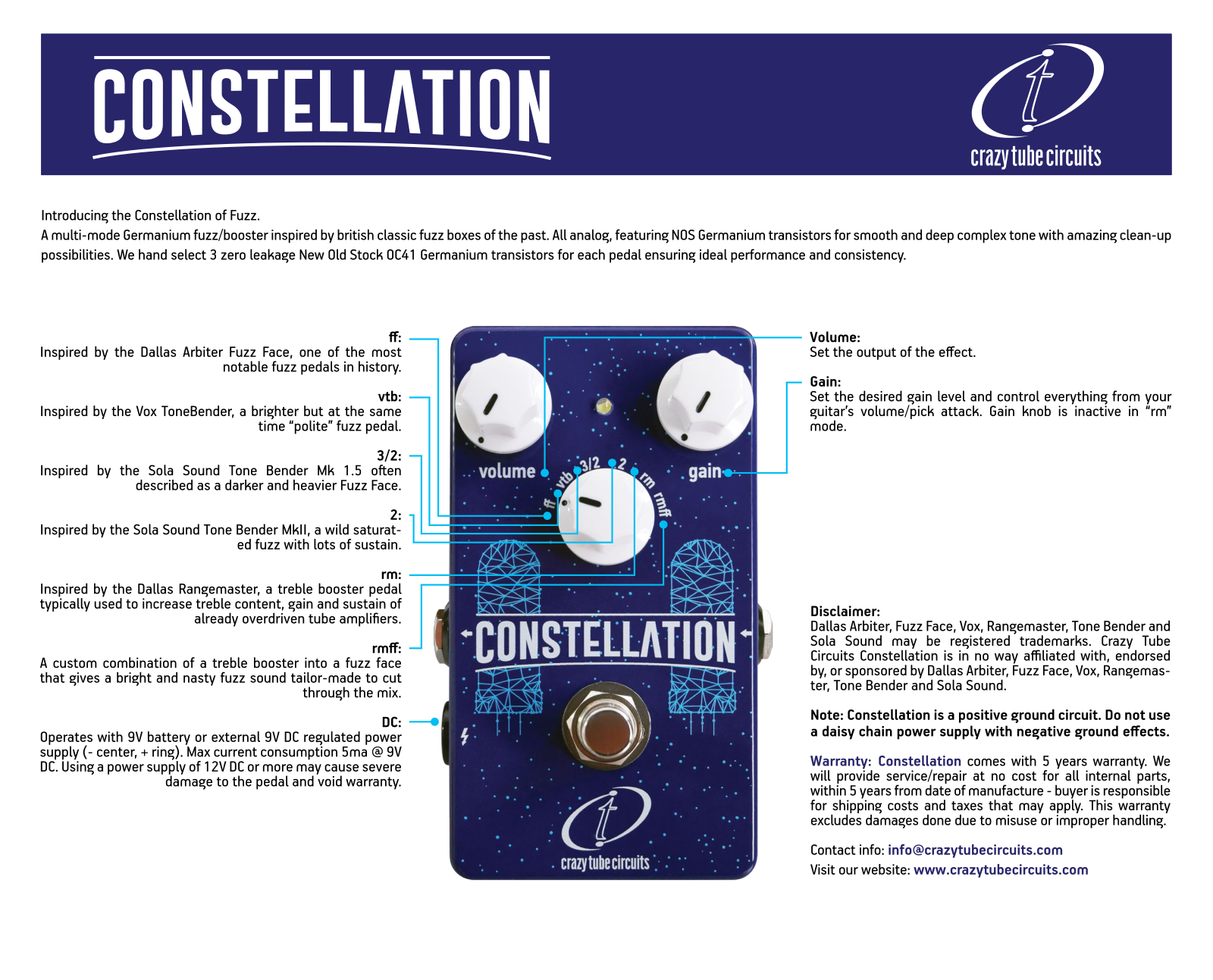 Crazy Tube Circuits Constellation User guide - ManualMachine.com