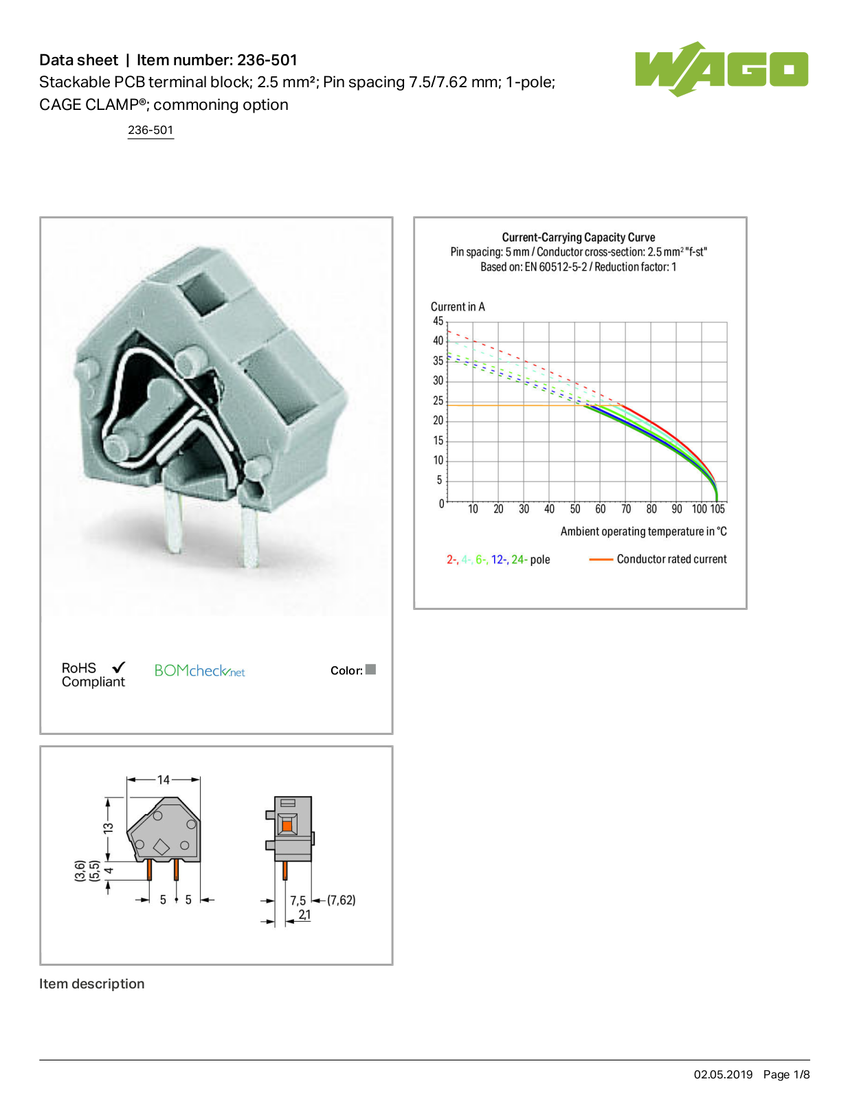 Wago 236-501 Data Sheet