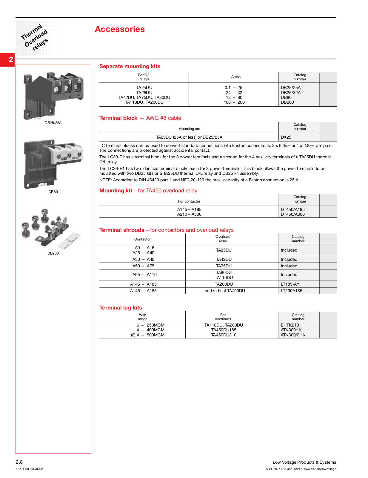 ABB Thermal Overload relays Accessories Catalog