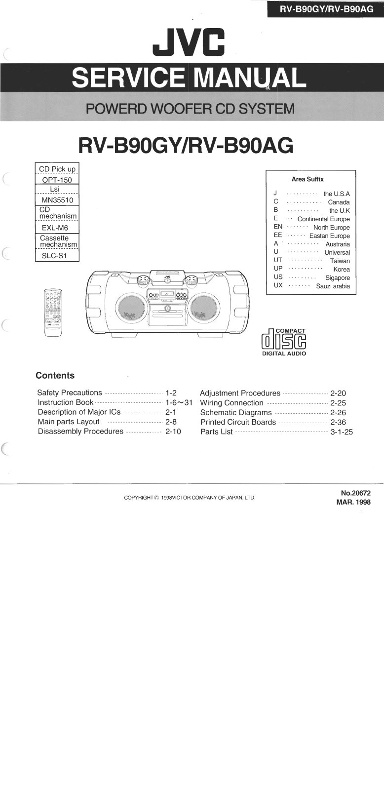 JVC RVB-90-AG Owners manual