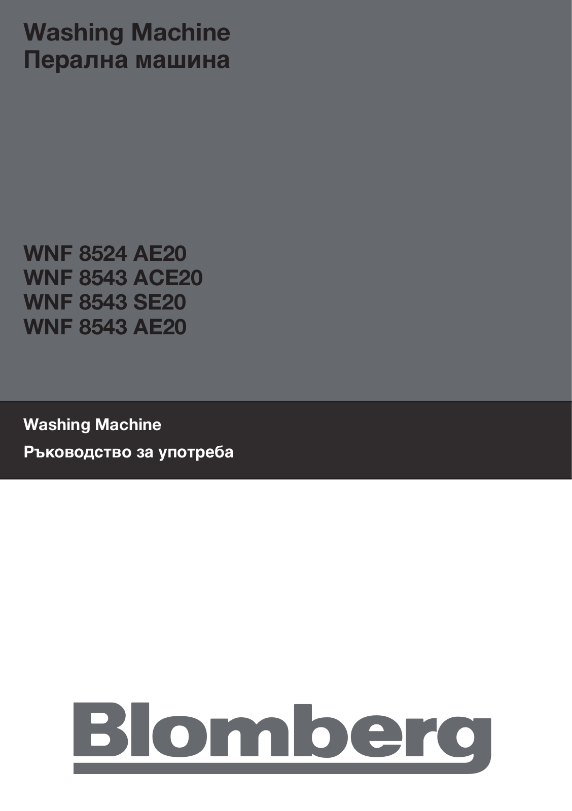 Blomberg WNF 8543 AE20 User Manual