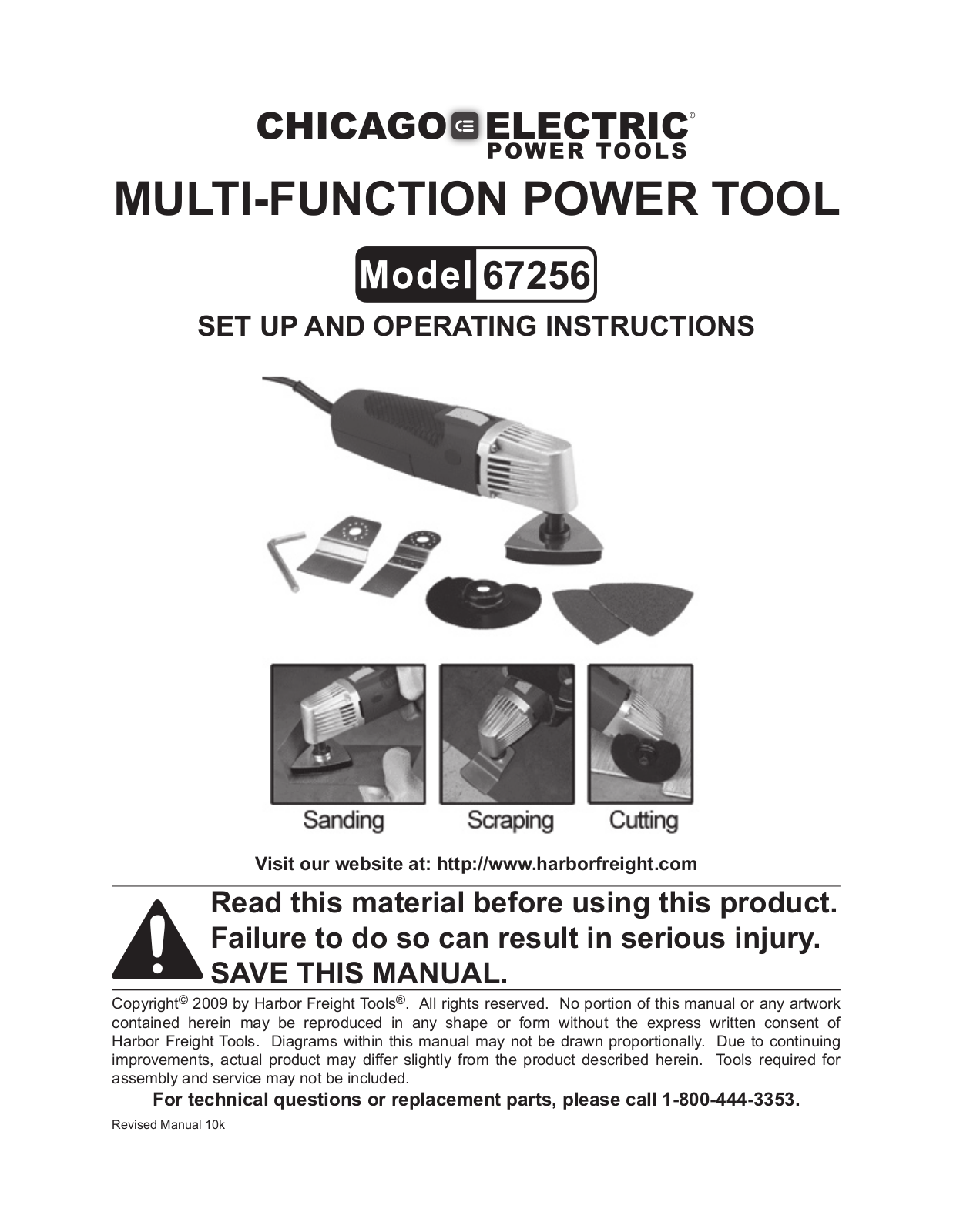 Chicago Electric 67256 User Manual