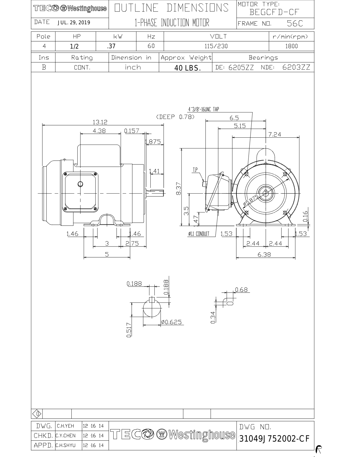 Teco S0/54C Reference Drawing