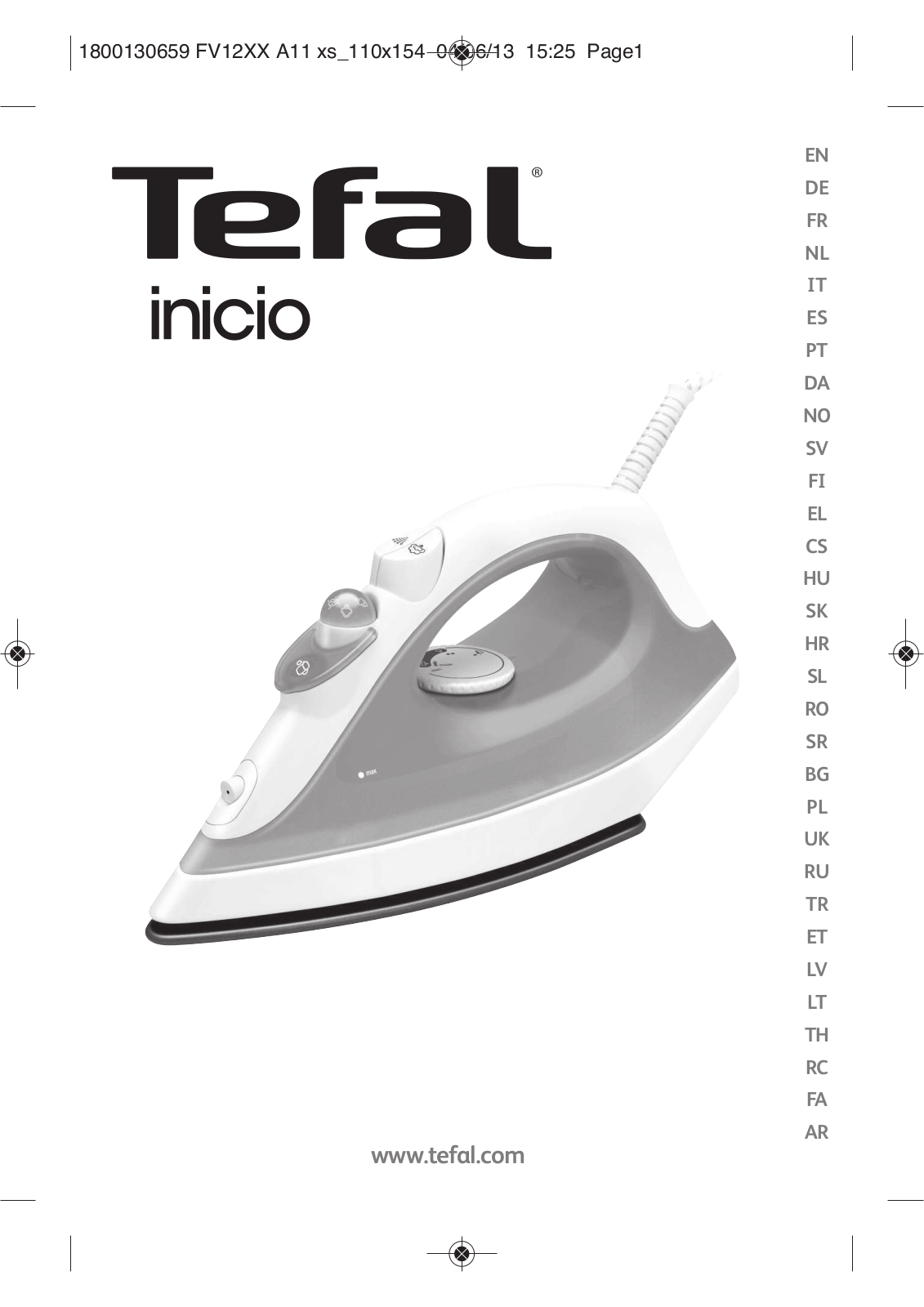 TEFAL FV1205T0, FV1210J0, FV1210Y0, FV1215E0, FV1216E0 Instruction Manual