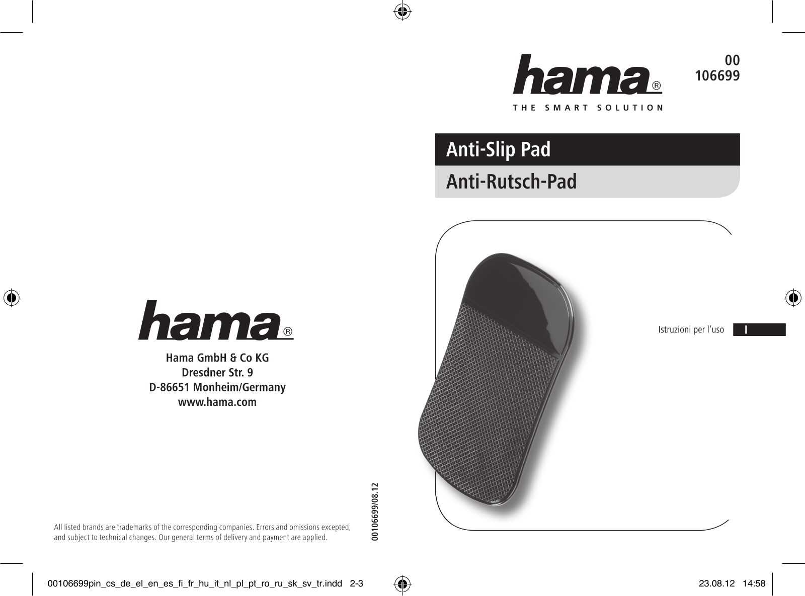 Hama Anti-Slip Pad User guide