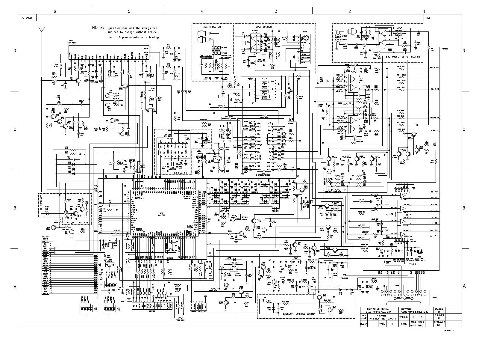 Foryou CM700, CMR500 Schematic