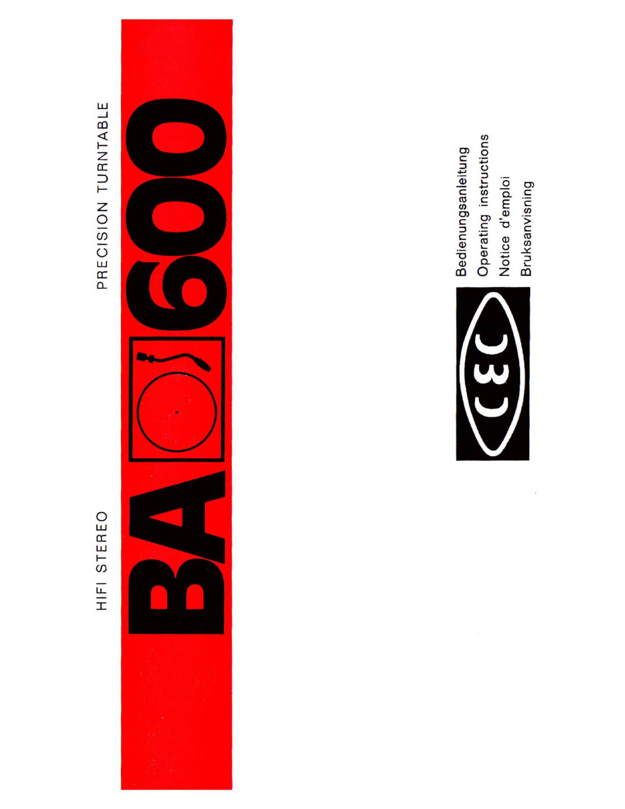 Cec BA-600 Owners Manual