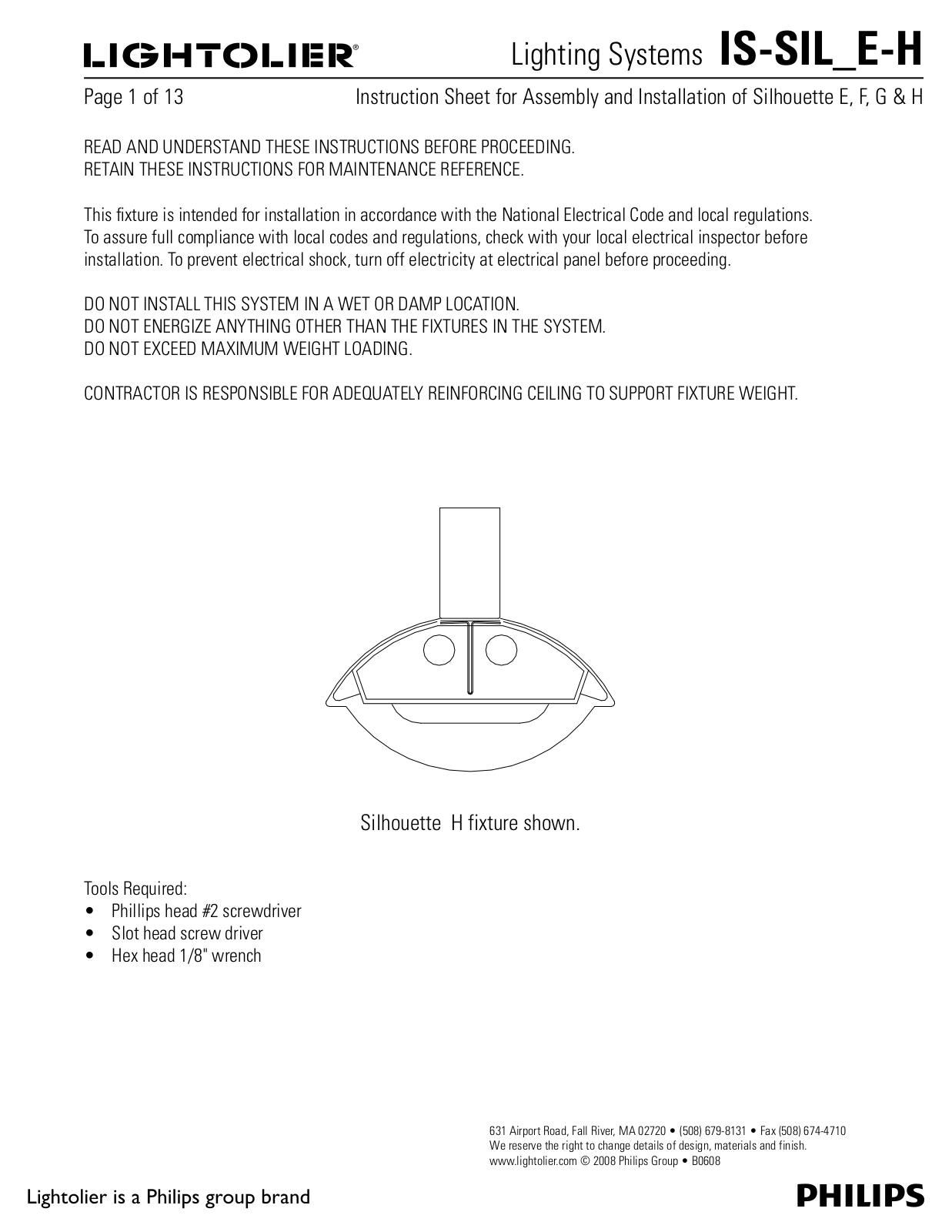 Lightolier IS-SIL-E-H User Manual