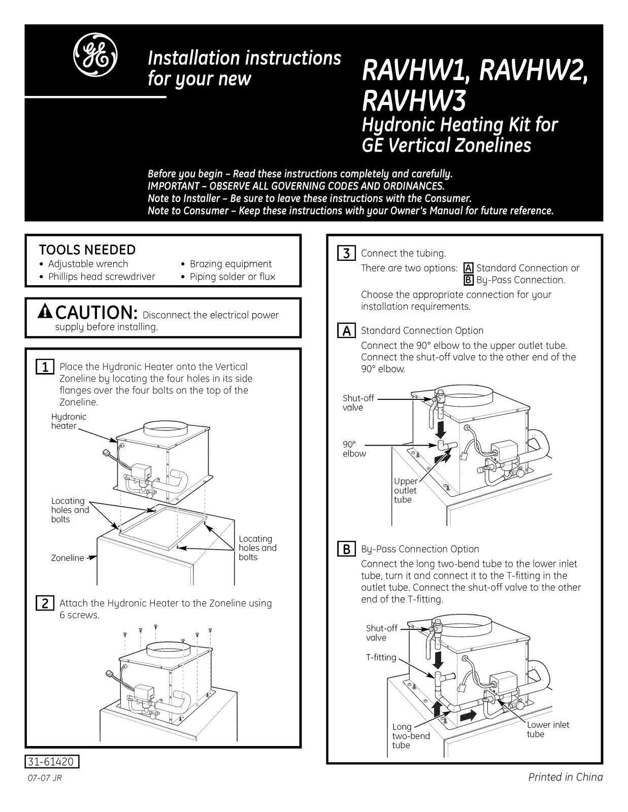 GE RAVHW1, RAVHW2, RAVHW3 Installation Guide - ManualMachine.com