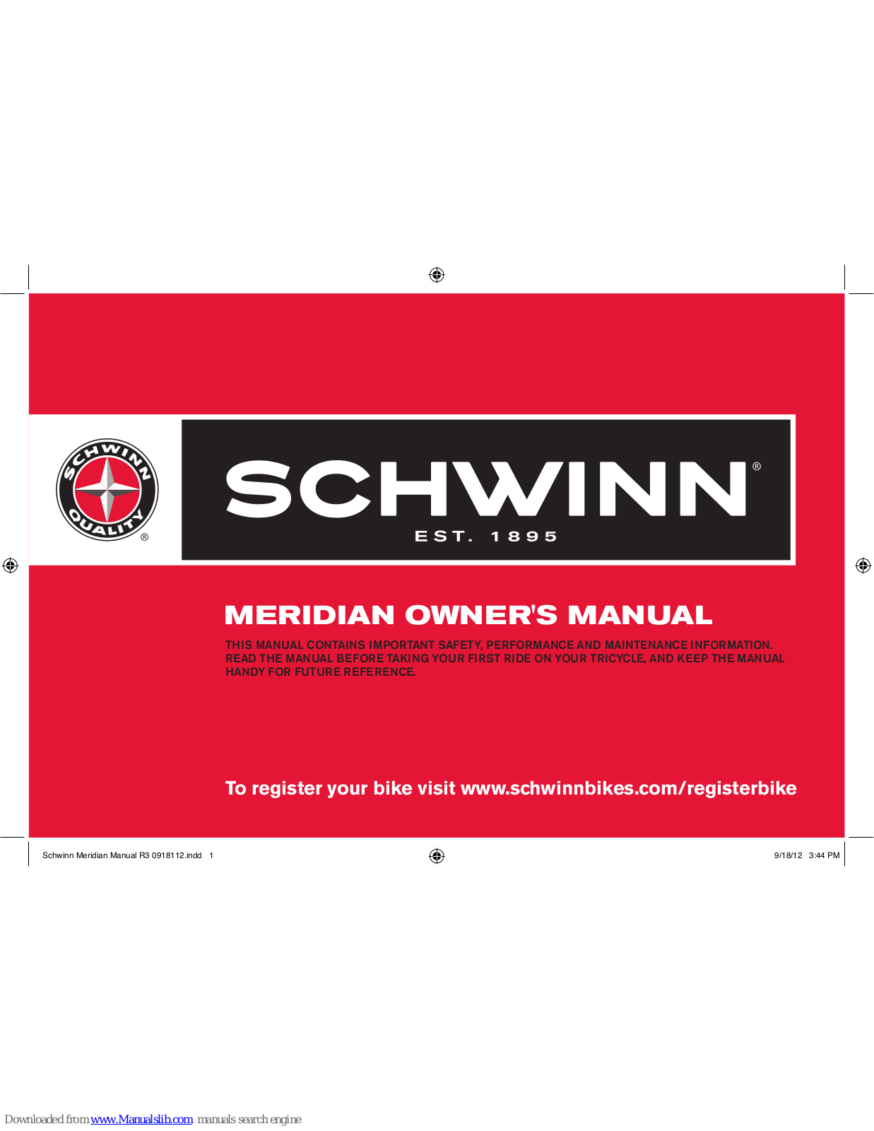 Schwinn Meridian Owner's Manual