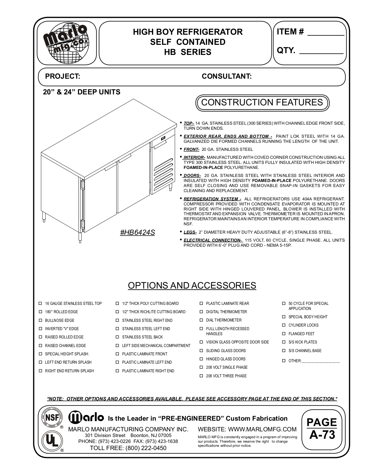 Marlo HB4020-24S User Manual