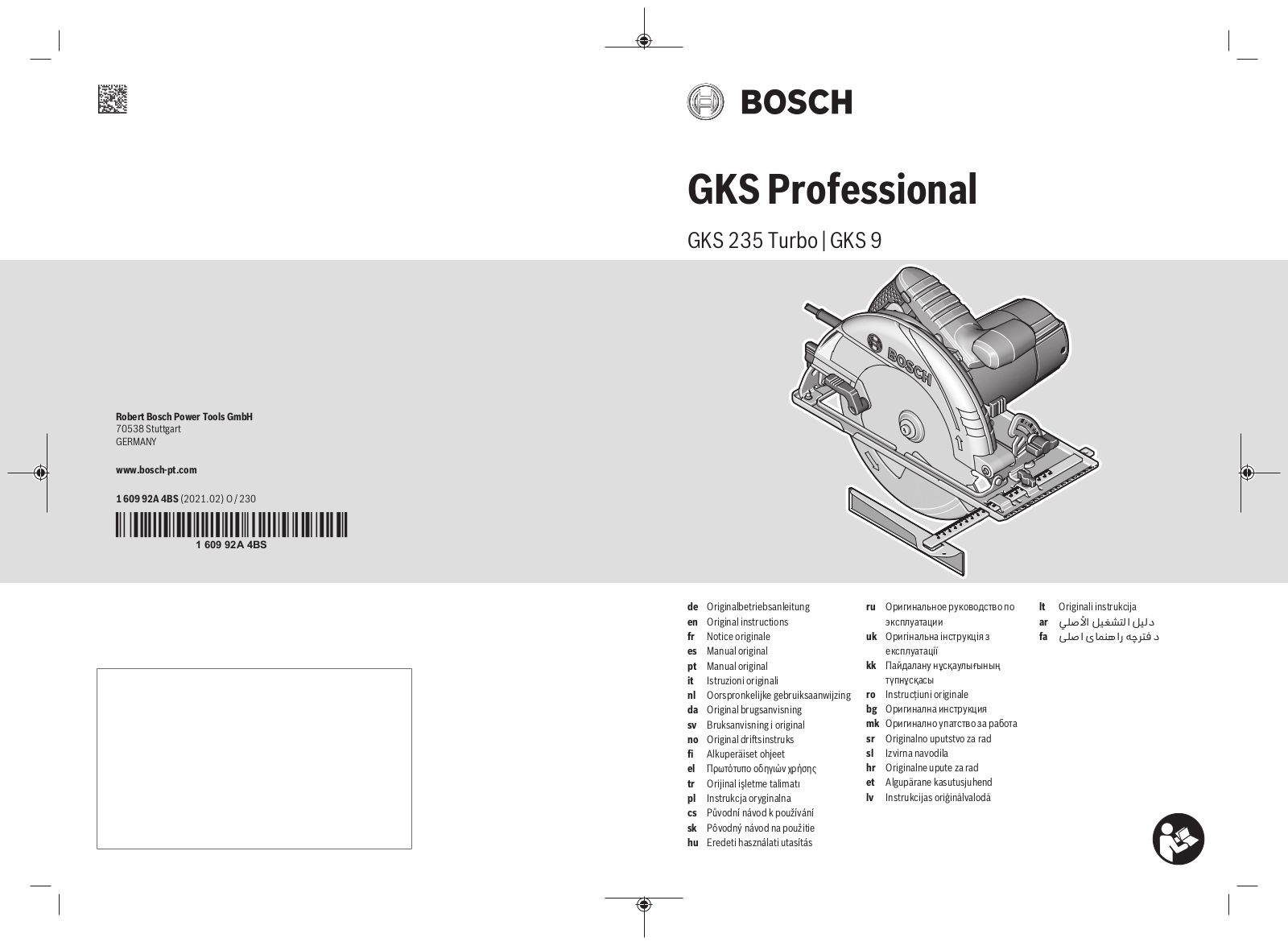 Bosch GKS 9, GKS 235 Turbo User Manual