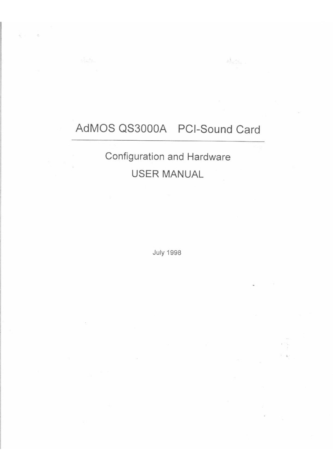 AdMOS QS3000A User Manual - ManualMachine.com