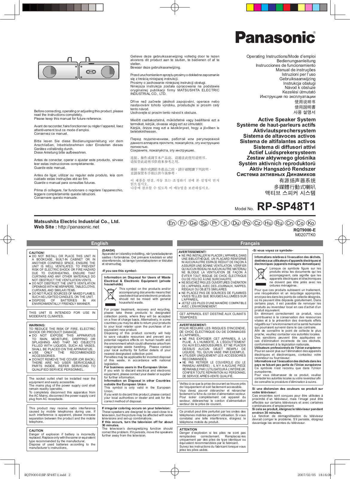 Panasonic RP-SP48T1 User Manual