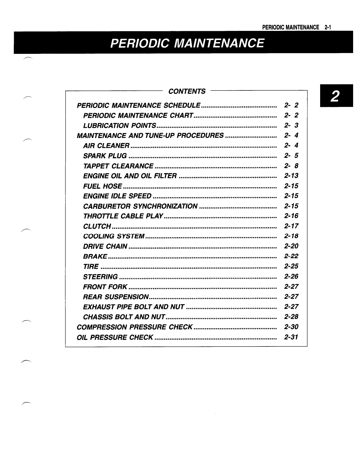 Suzuki SV650 Service Manual 2 Periodic Maintence